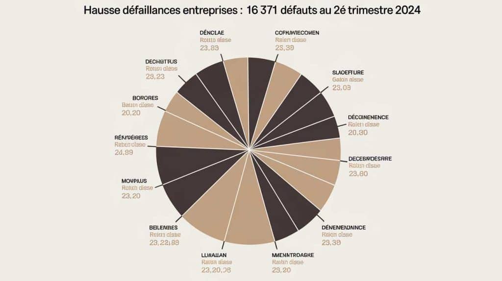 Hausse d&eacute;faillances entreprises : 16 371 d&eacute;fauts au 2e trimestre 2024