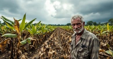 La culture de la banane, fruit ch&eacute;ri des Fran&ccedil;ais, en p&eacute;ril face &agrave; la crise climatique