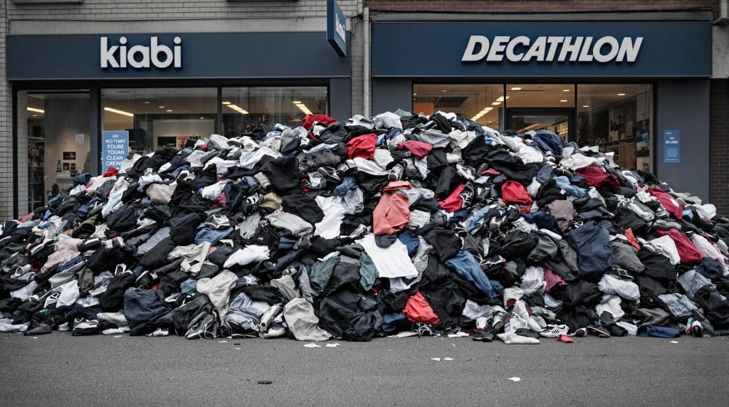 L’accumulation de v&ecirc;tements devant Kiabi et Decathlon : la fili&egrave;re de collecte textile en crise