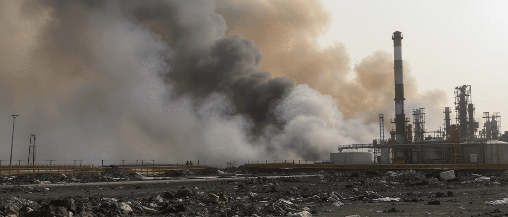 Incendies des d&eacute;p&ocirc;ts p&eacute;troliers &agrave; T&eacute;h&eacute;ran : entre conflit et d&eacute;sastre &eacute;cologique